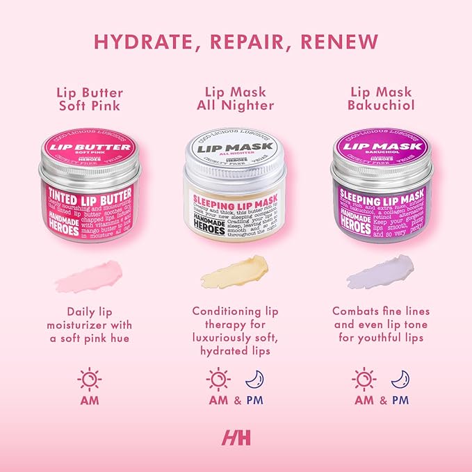 100% Natural Vegan Lip Butter Sleeping Lip Mask, Overnight Lip Moisturizer and Conditioner for Dry Lips. Intensive Lip Balm and Lip Therapy Skin Care with Mango butter (Bakuchiol - Collagen Boosting)-FemmiqueWomen