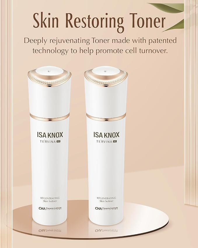 ISA KNOX TE'RVINA AD Regenerating Skincare Set (12.7fl oz) - Hydrating, Nourishing & Firming Toner & Moisturizer Set for Youthful and Radiant Skin, Placenta, Rose Absolute-FemmiqueWomen