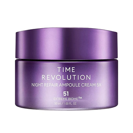MISSHA Time Revolution Night Repair Ampoule Cream (5th Gen) 1.69 Fl Oz - Triple Fermented Deep-Sleep Night Cream - Overnight Care for Enhanced Radiance, Korean Skincare-FemmiqueWomen