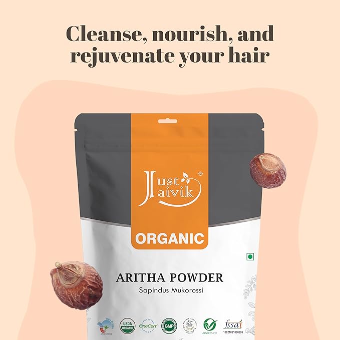 100% Organic Certified Aritha Powder (Soap Nut Powder) 227g /0.5 LB/ 08oz - Organic Hair Cleansing and Conditioning Product-FemmiqueWomen