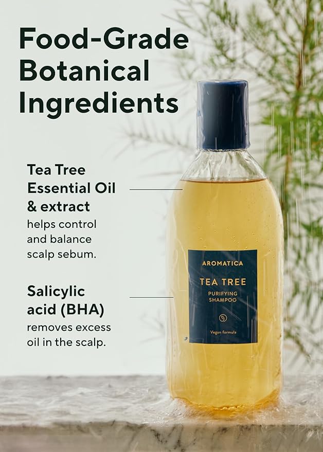 AROMATICA Tea Tree Purifying Shampoo 13.53fl.oz./400ml, Tea Tree Shampoo for Oily Hair and Scalp, Sulfate Free, Vegan-FemmiqueWomen