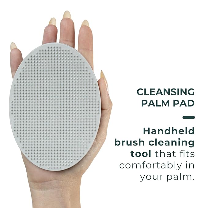 Cleansing Palm Pad | Ergonomic Handheld Brush Cleaner | Silicone Textured Scrub Pad for Deep Cleaning | Travel-Size, Beauty Tool-FemmiqueWomen