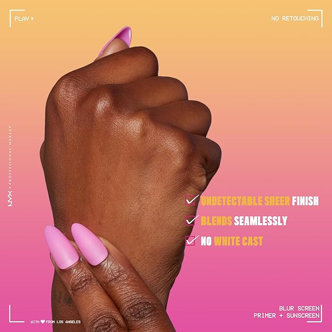 NYX PROFESSIONAL MAKEUP Blurscreen SPF 30 Primer, 3-in-1 Blurring Makeup Primer with Sunscreen, Vegan Formula with No White Cast or Greasy Feeling-FemmiqueWomen