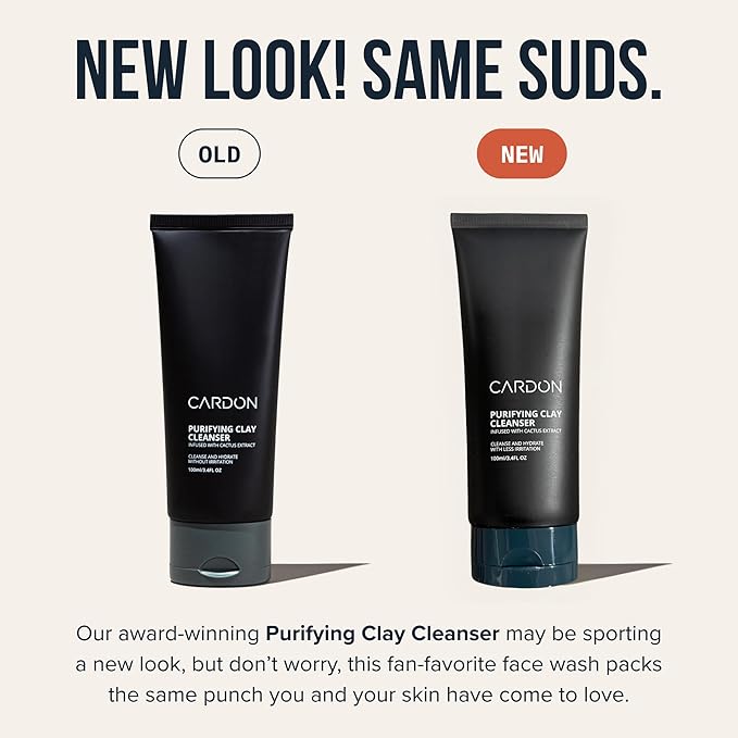 Cardon Men's Deep Pore Cleaning Clay Face Wash, 4x Better Than Charcoal, Oily, Acne-Prone Skin | Korean Premium Skin Care | Remove Face Oil & Dirt, (1 CT)-FemmiqueWomen