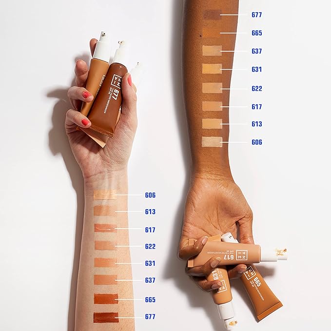 3INA 622 Tinted Moisturizer for Face with SPF 30 - Dark Sand - BB Cream with Light to Medium Coverage - Hyaluronic Acid Moisturizer for All Skin Tones - Vegan, Cruelty and Paraben Free Make Up - 1 oz-FemmiqueWomen