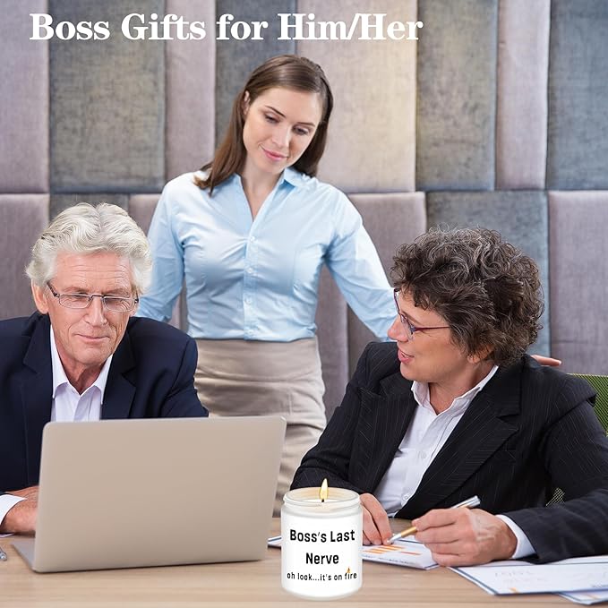 Boss Gifts,Boss Lady Gifts for Women, Men, Funny Anniversary Christmas Birthday Best Gift for Him, Her - Lavender Scented Candles