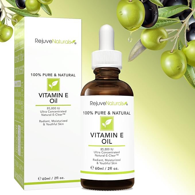 Vitamin E Oil - 100% Pure & Natural, 85,800 IU. Repair Dry, Damaged Skin from Surgery & Acne, Age Spots & Wrinkles. Boost Collagen for Moisturized, Youthful-looking Skin. d-alpha tocopherol, 2 Fl Oz-FemmiqueWomen