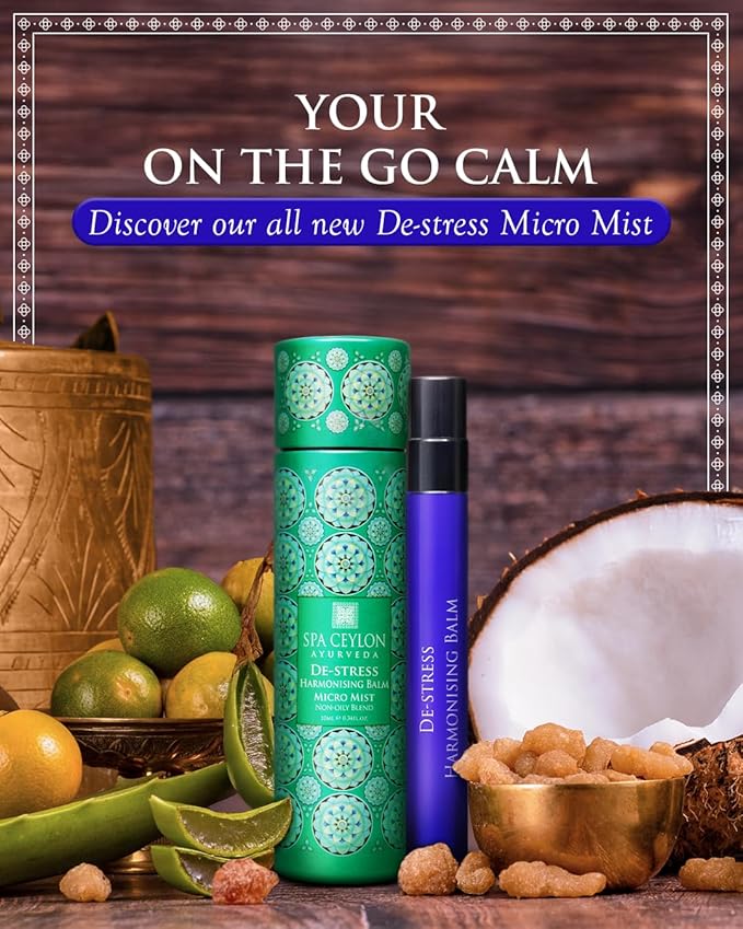 SPA CEYLON DE-STRESS Harmonising Balm micro mist | Instant Cooling Relief | Spray Bottle |Natural & Silicone-Free | Soothes Skin |Paraben-Free | Suitable for all skin types-FemmiqueWomen