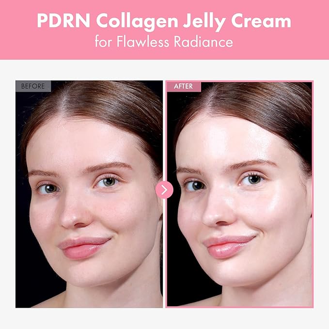 PDRN Collagen Jelly Cream, 5,000ppm Salmon DNA PDRN, Niacinamide, Hydrolyzed Collagen, Glow, Hydrating, Firming, Uneven Skin Tone, No artificial color, Korean Skin Care, 50ml, 1.69 fl.oz.-FemmiqueWomen