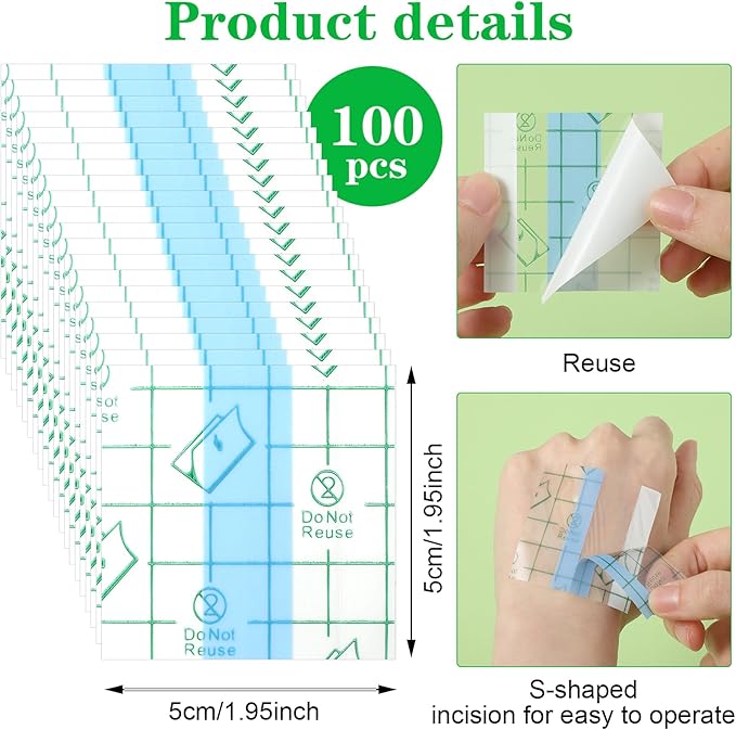 100 Pieces Makeup Hand Palette Single Use Makeup Mixing Palette Professional Makeup Artist Must Haves Disposable Transparent Waterproof Cosmetic Tray Adhesive Tape for Women and Girls-FemmiqueWomen