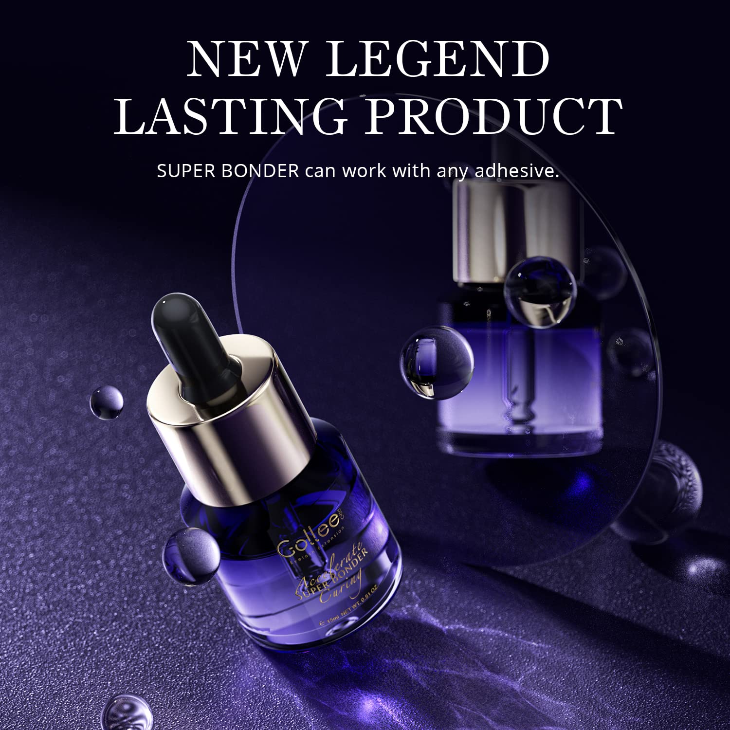 Super Bonder for Eyelash Extension Longer Retention Lash Glue Accelerator Eyelash Bonder for Lash Extensions Lash Sealant Lash Bonder Adhesive Companion Eyelash Extension Bonder -15ML-FemmiqueWomen