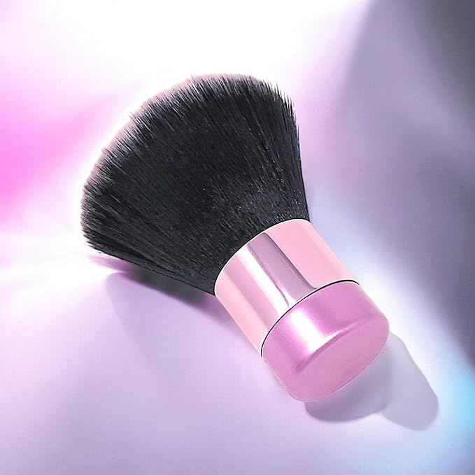 Luxurious and Large Soft Fluffy Powder Brush, Use as a Spray Tan Finishing Tool, Multipurpose Face and Body Barber and Beauty Tool, Large Kabuki Brush by BevyGold (Pink)-FemmiqueWomen