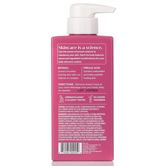 Medix 5.5 Retinol Body Lotion + Hyaluronic Acid Cream, Moisturizer Body & Face Lotion Set | Hydrating + Firming Lotion For Stretch Marks, Wrinkles, & Crepey Skin | Skin Care Products, 2pc Set-FemmiqueWomen