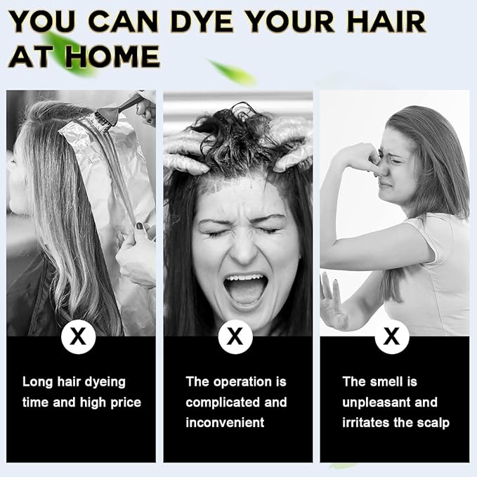 Dark Brown Hair Dye Shampoo 3 in 1 for Gray Coverage for Women Instant Natural Hair Color Shampoo Semi Permanent 500ML - Champu Para Canas Mujer-FemmiqueWomen