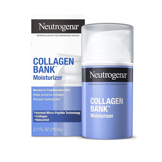 Neutrogena Collagen Bank Face Moisturizer, Larger Size Anti-Aging Face & Neck Collagen Cream, Bakuchiol, Face Lotion Supports Skin’s Natural Collagen for Visibly Plump Skin, 2.7 fl. oz-FemmiqueWomen
