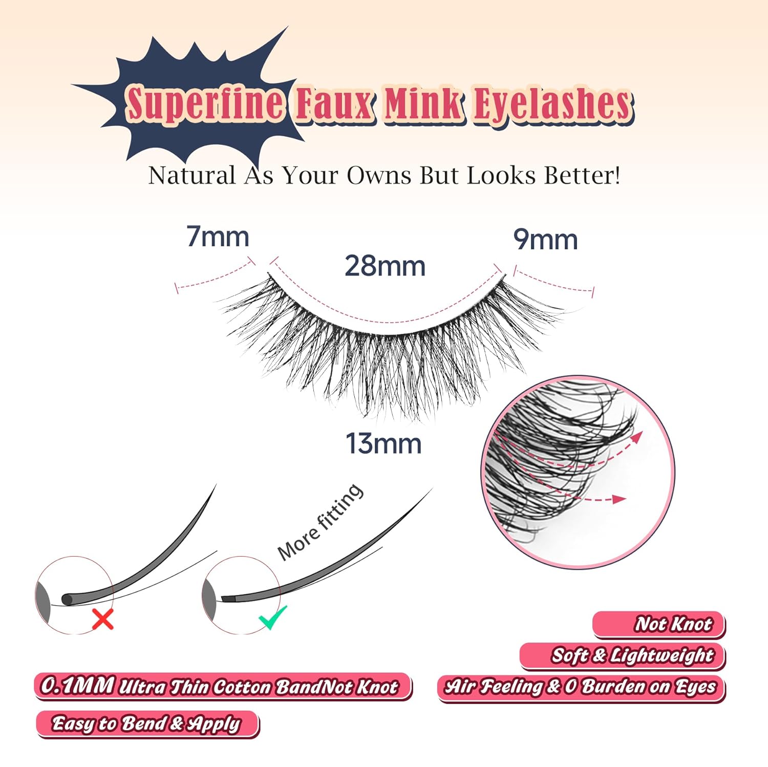 Natural Lashes Fake Eyelashes Pack C Curl Strip Lash 7 Pair Siligli-FemmiqueWomen