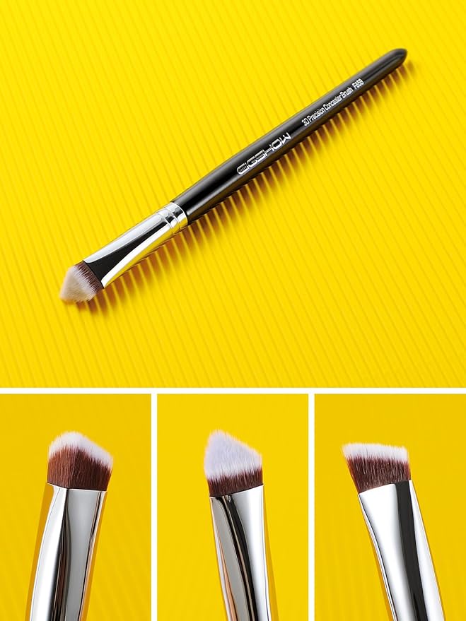 EIGSHOW Concealer Brush Under Eye, Small Triangle Brushes for Precise Coverage Dark Circles Blemishes Acne, Blending Cream and Liquid (F658)-FemmiqueWomen