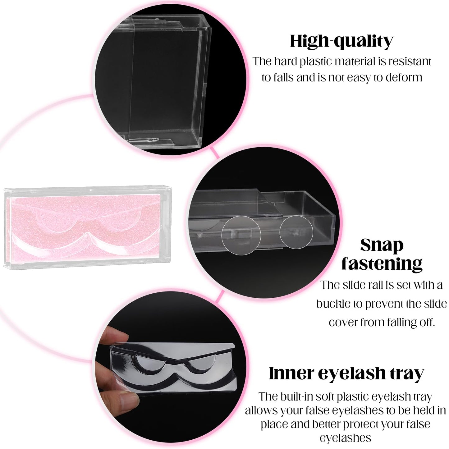 Empty Lash Boxes, 30 Pack Customizable False Eyelash Packaging Cases, Bulk Storage Containers, Premium Display and Protection (Pink)-FemmiqueWomen