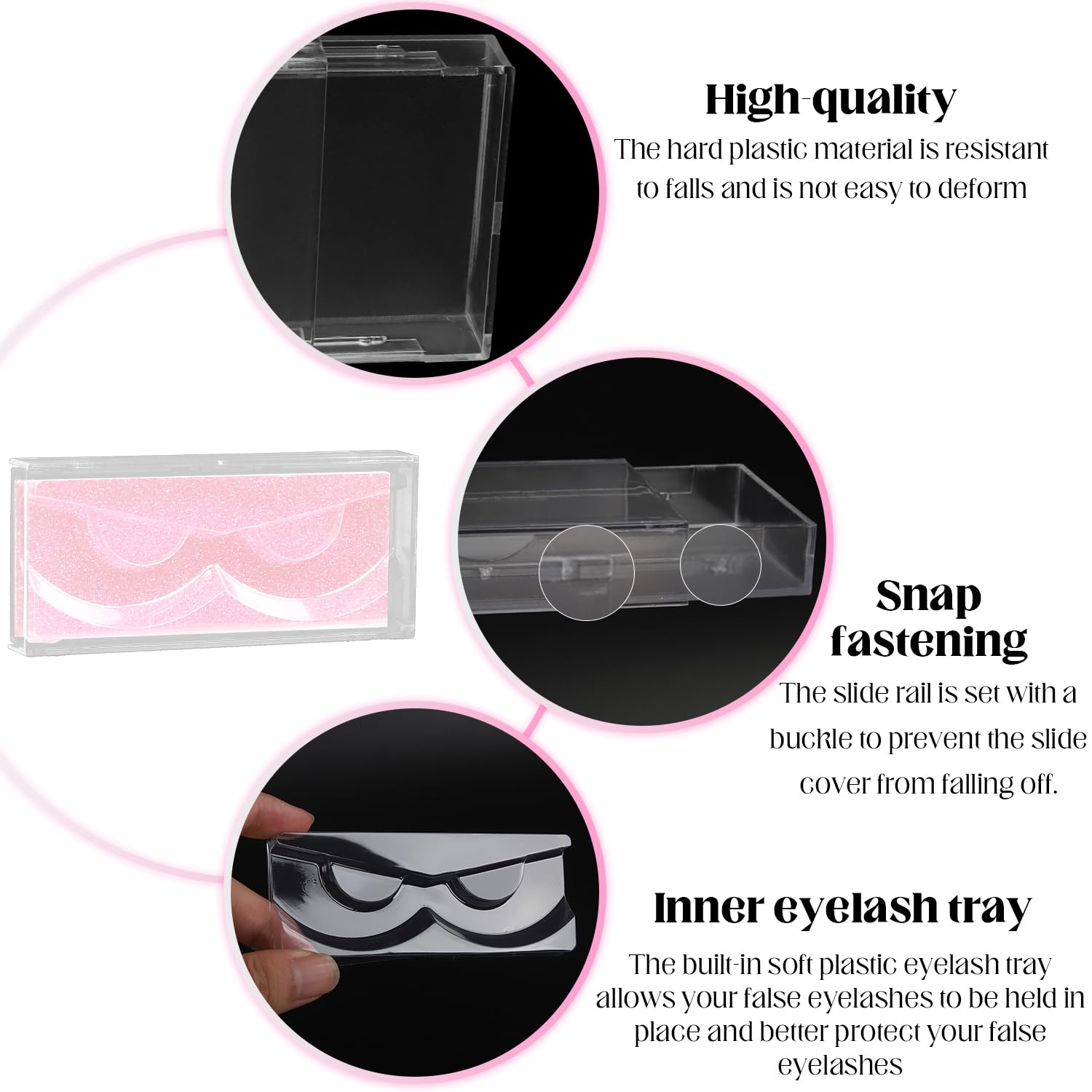 Empty Lash Boxes, 30 Pack Customizable False Eyelash Packaging Cases, Bulk Storage Containers, Premium Display and Protection (Pink)-FemmiqueWomen