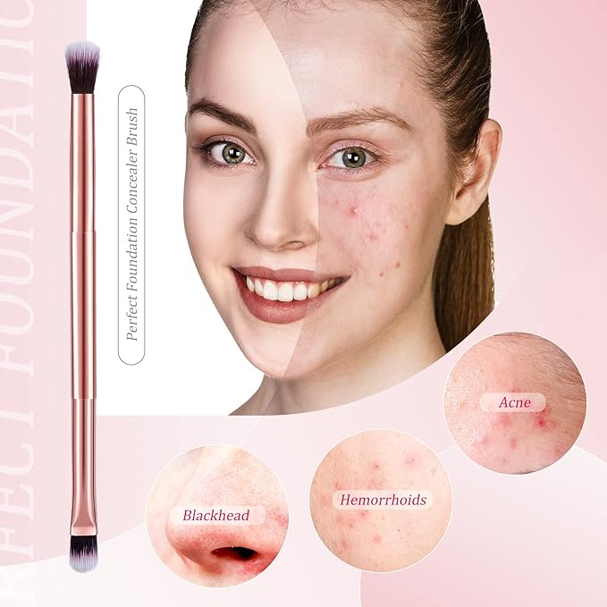 6 Pcs Eyeshadow Smudge Brush 2-in-1 Eyeshadow 2 Double Ended Make Up Brush Concealer Cosmetics Under Eye Small Soft Firm Pointed Foundation Makeup Applicator for Blending Eye Shadow Liner-FemmiqueWomen