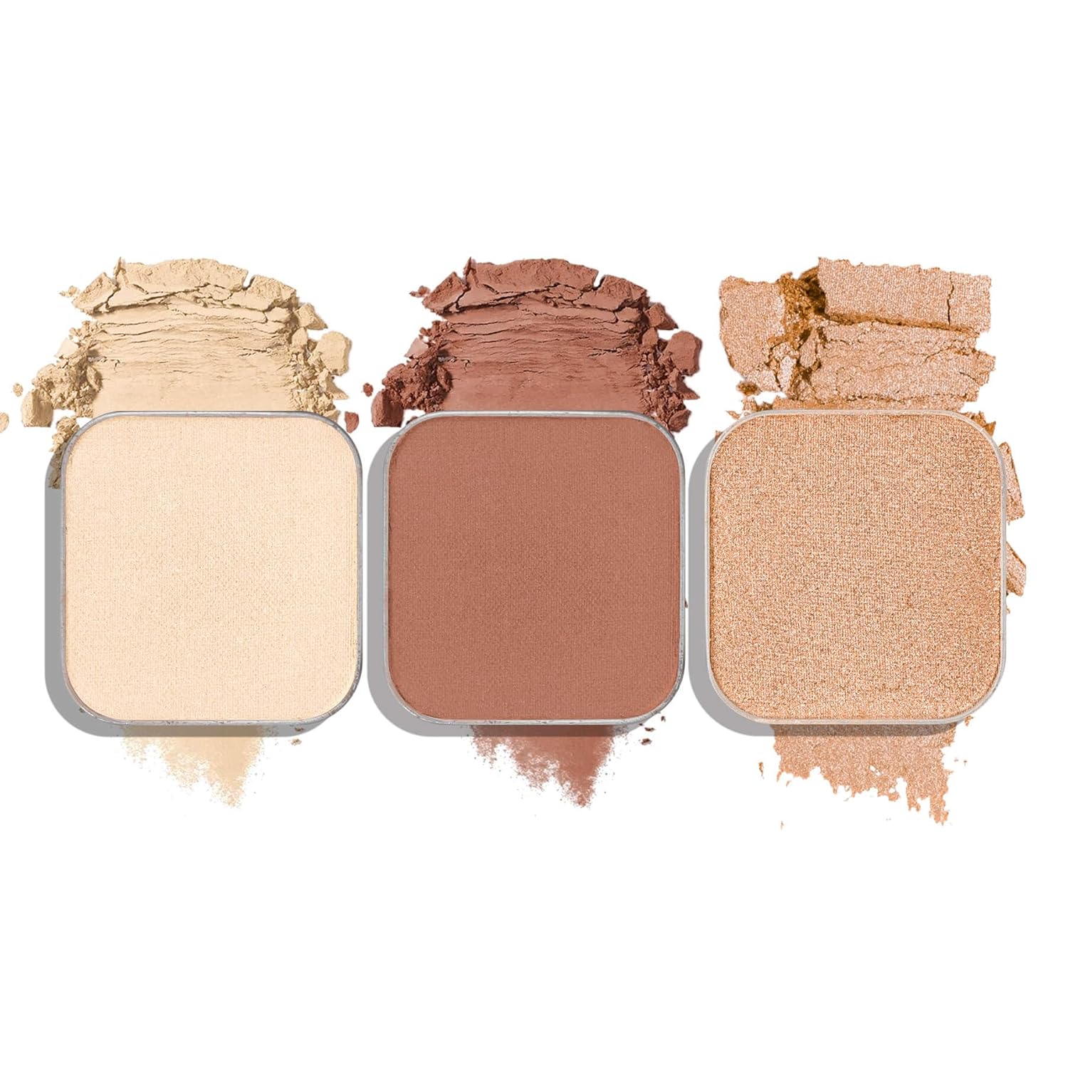 3-Color Eyeshadow Combo Pack – Matte & Shimmer Neutral Shades,Powder, Highly Pigmented, Long-Lasting, Refills Pans for Custom Magnetic Palette-FemmiqueWomen