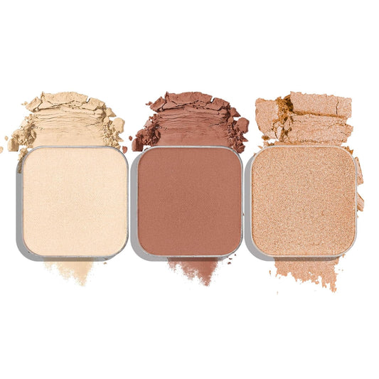 3-Color Eyeshadow Combo Pack – Matte & Shimmer Neutral Shades,Powder, Highly Pigmented, Long-Lasting, Refills Pans for Custom Magnetic Palette-FemmiqueWomen