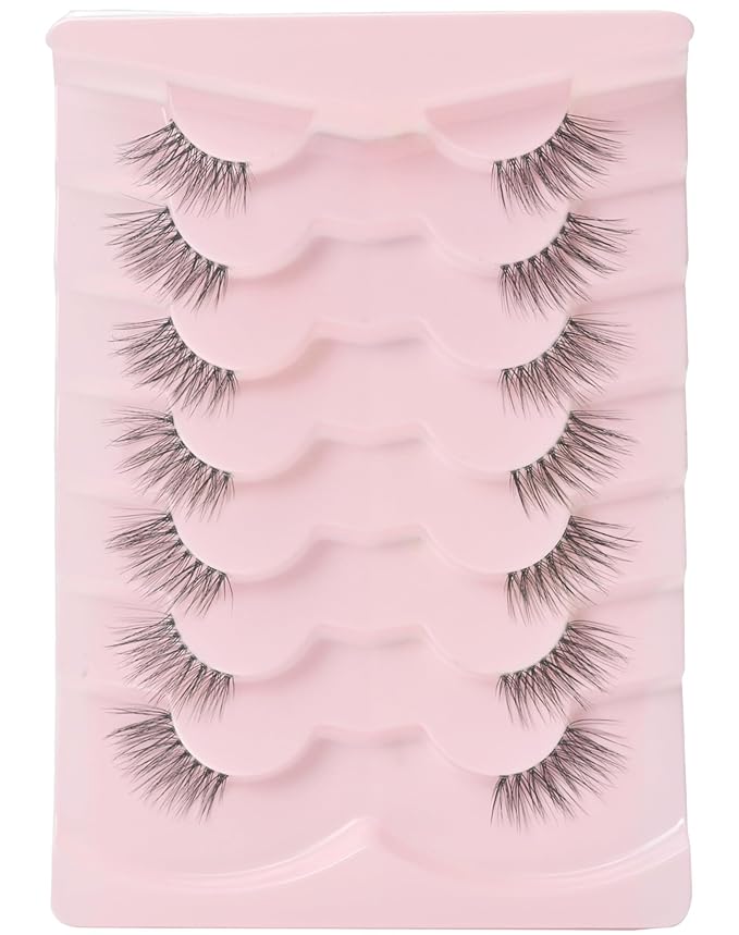 Half Lashes Natural Lashes Wispy Lashes Corner Lashes 3/4 False Eyelashes Natural Half Eyelashes Clear Band Lashes W05-FemmiqueWomen