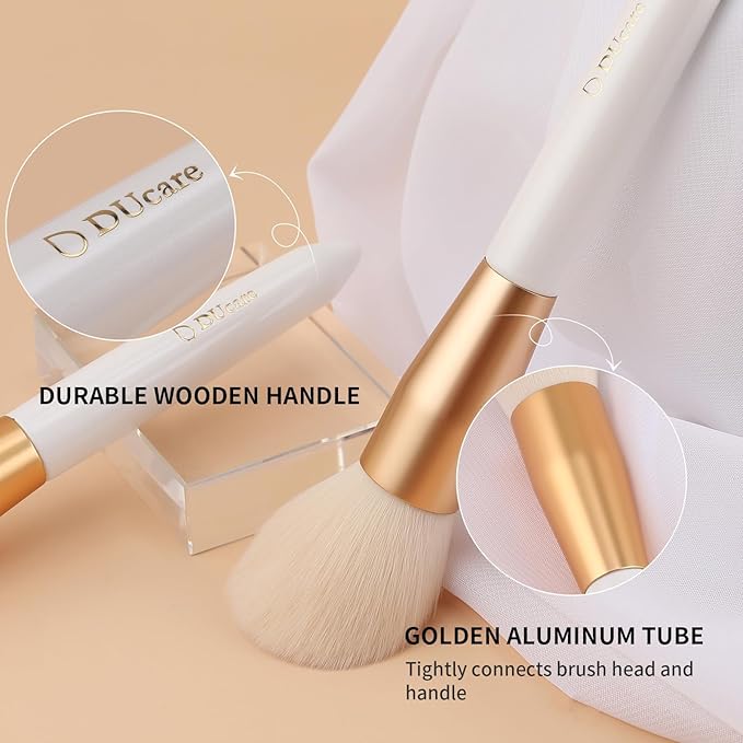 DUcare Tapered Blush Brush for Cheeks - Pointed Powder Brush for Light Application, Multi-Purpose Makeup Brushes Perfect for Highlighting, Defining, Sculpting, and Contouring-FemmiqueWomen