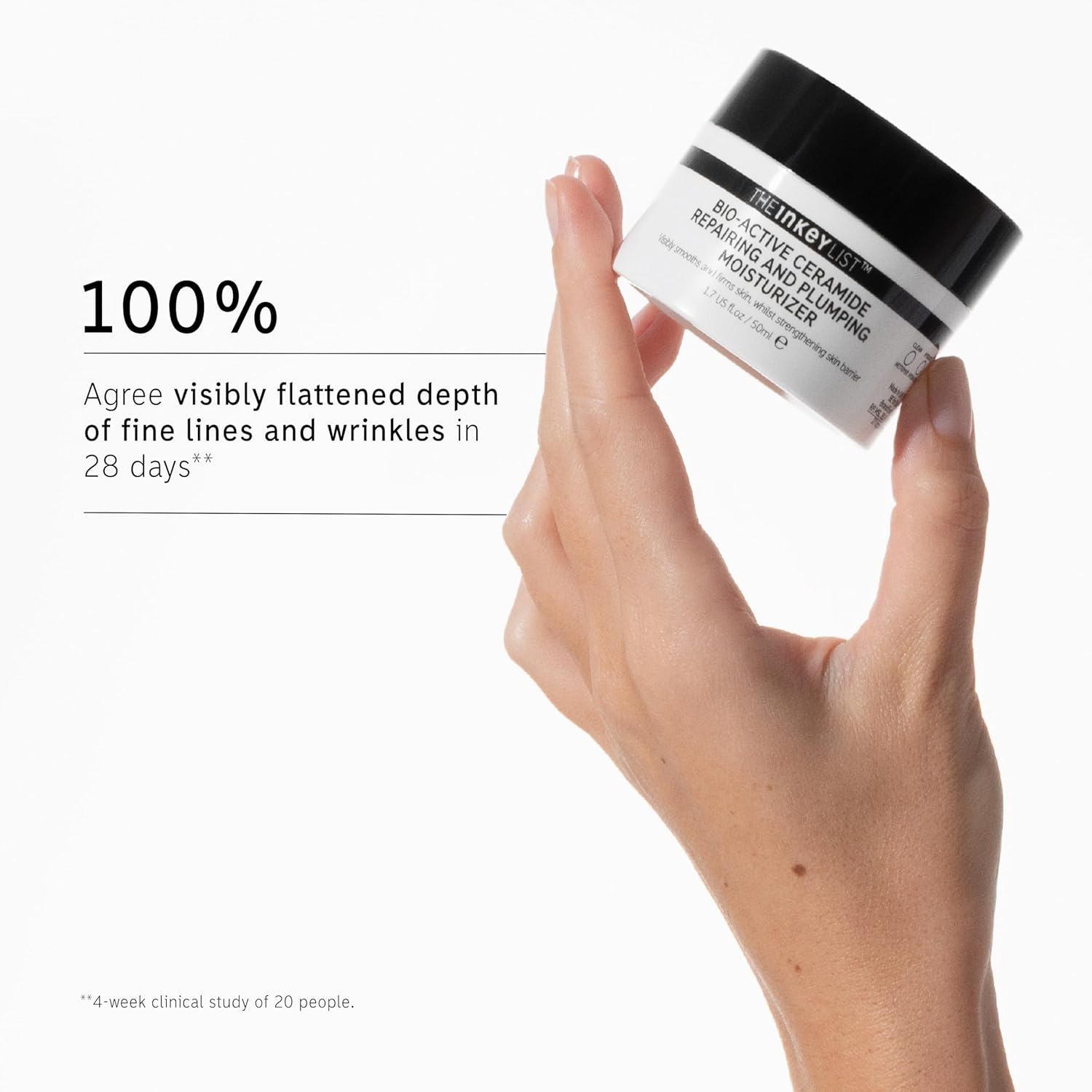 The INKEY List Bio-Active Ceramide Repairing and Plumping Moisturizer 1.7fl oz/50ml, Anti-Ageing Skincare, 24-Hour Hydration Cream, Vegan Friendly, Suitable For All Skin Types-FemmiqueWomen