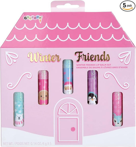iscream Winter Friends 5-piece Scented Holiday Lip Balm Set-FemmiqueWomen