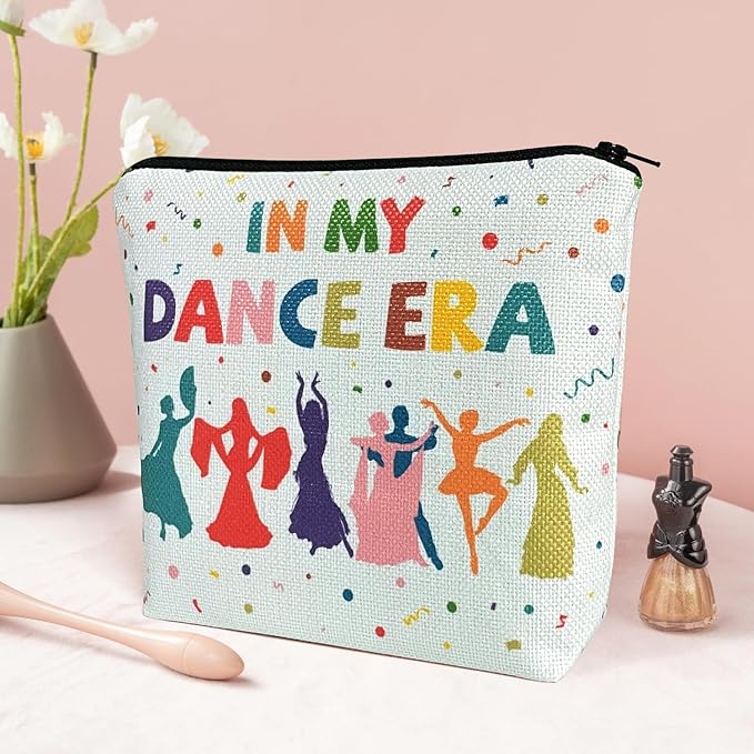 My Dance Era Canvas Zipper Cosmetic Bag, Small Makeup Bag for Women, Friends, Daughter, Sister for Dancers, Dancer Birthday Gifts for Girls (Blue)-FemmiqueWomen