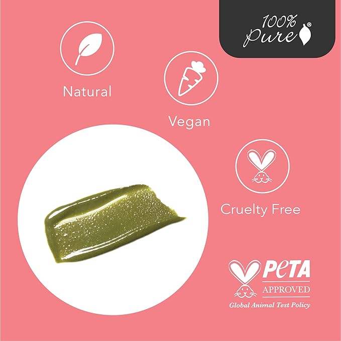 100% PURE Matcha Oat Face Scrub Facial for Glowy Radiant Skin Exfoliator & Pore Minimizer Natural Skincare for Women & Men, Vegan - 3 oz-FemmiqueWomen