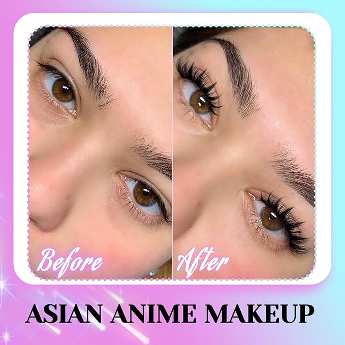 Losha Lashes Spiky Manga Lashes 14 Pairs Anime False Eyelashes 8D Wispy Eye Lashes Kit with Lash Glue and Lash Tweezers Natural Soft Fake Eyelashes (Cutes)-FemmiqueWomen