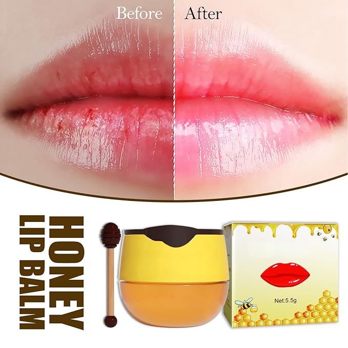 2pcs Honey Lip Balm, Lip Hydrating Prevention Dry and Cracked Lip Scrubs Exfoliator, Day and Night Repair Lip Sleeping Masks Honey Lip Balm-FemmiqueWomen