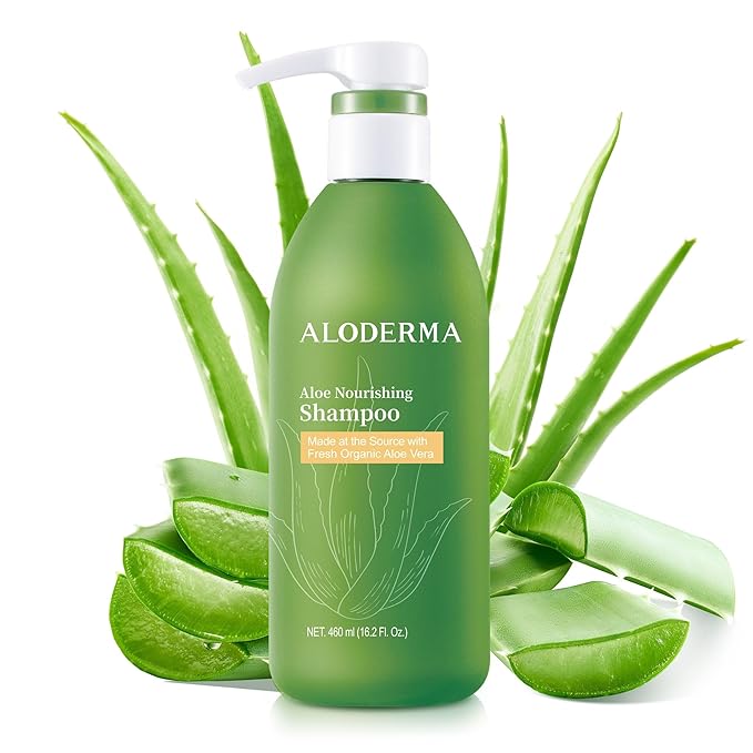 Aloderma Aloe Nourishing Shampoo Featuring Fresh, Organic Aloe Vera for Dry and Damaged Hair - Gently Cleanses and Moisturizes Dehydrated Hair for Soft, Healthy Hair - Alcohol, Paraben-Free - 16oz-FemmiqueWomen