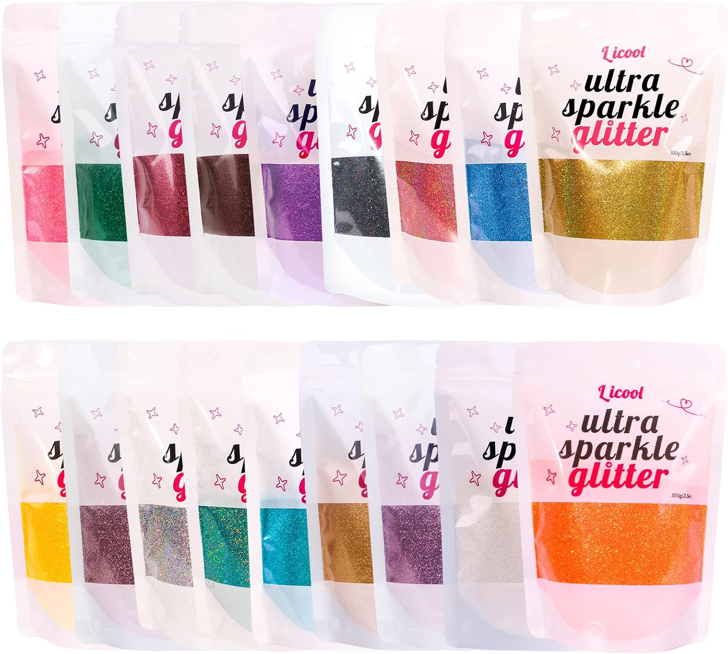 100g/3.5oz Pack Iridescent Rainbow Fine Glitter for DIY Craft, Epoxy Resin, Tumblers, Candle Making, Festival Decoration, Makeup, Body, Eye, Nail Art (Iridescent Orange)-FemmiqueWomen