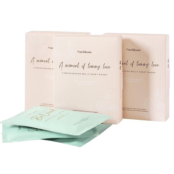 3 x Feuchtigkeitsspendende Bauchtuchmaske - hilft gegen Dehnungsstreifen - wirkungsvolle Mischung aus natürlichen und biologischen Pflanzenstoffen-FemmiqueWomen