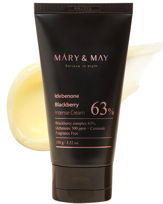 Mary&May Idebenone Blackberry Cream | Antioxidant Korean Moisturizer with 5 Ceramides & Hyaluronic Acid | Skin Barrier Repair & 48H Hydration | For All Skin Types (100g/3.52oz)-FemmiqueWomen