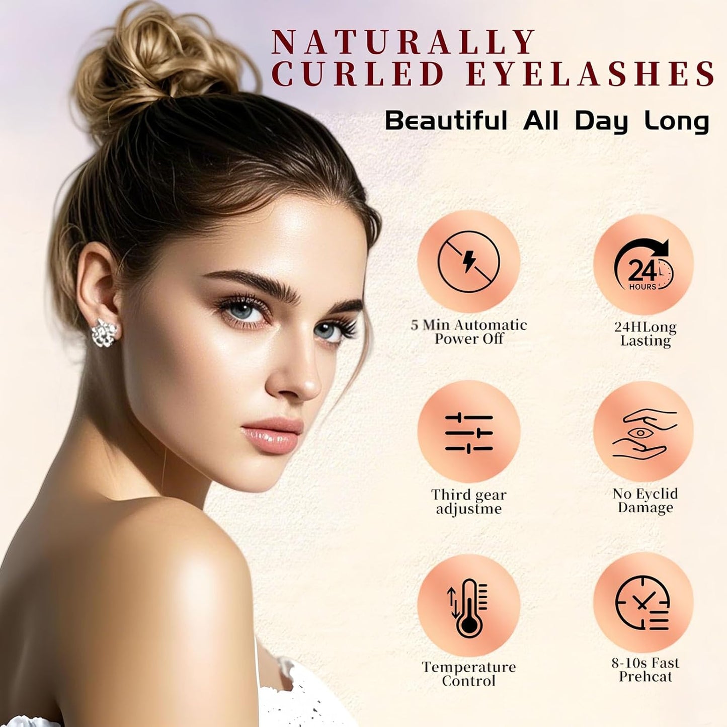 Heated Eyelash Curler - 2 in 1 Clip-Type Eyelash Curlers - Electric Eyelash Curler Rechargeable for 24H Long Lasting, 3 Heating Modes, 8S Fast Heating, Makeup Tool Gifts for Women Girls, White-DA-FemmiqueWomen