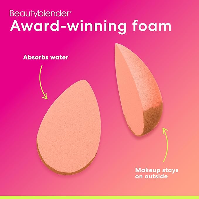 Beautyblender® | Papaya Beauty Blender Makeup Sponge, Super-Soft Foam Easily Blends Foundations, Powders & Creams, Made in USA, Reusable, Washable, Streak Free Application, Vegan, Cruelty Free-FemmiqueWomen