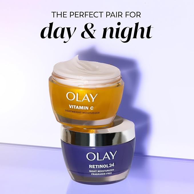 Olay Retinol 24 Face Moisturizer, Anti-Aging Night Cream for Women, Fragrance-Free, Non Greasy - Anti-Wrinkle, Smooth Fine Lines, Tightening, Hydrating Skin Care - Peptides, Glycerin, 1.7 Oz-FemmiqueWomen