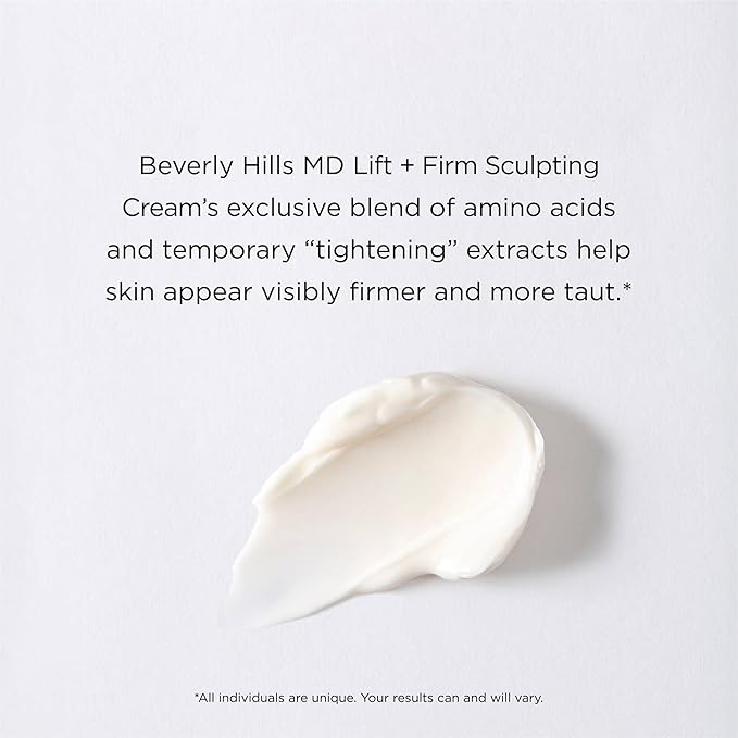 Beverly Hills MD Lift & Firm Sculpting Cream- Tighten & Tone Skin, Anti-Aging Lotion for Smooth, Moisturized Complexion- Lift and Smooth Face, Neck, Décolleté w/Silk Peptides, + Aloe Vera, Vitamin E-FemmiqueWomen