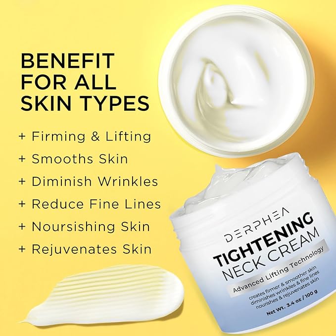 Neck Tightening Cream: Tighten and Lift Neck Cream For Tightening and Firming, Fine lines, Loose & Sagging On Face, Decollete & Other Skin Areas - 3.4 Oz-FemmiqueWomen