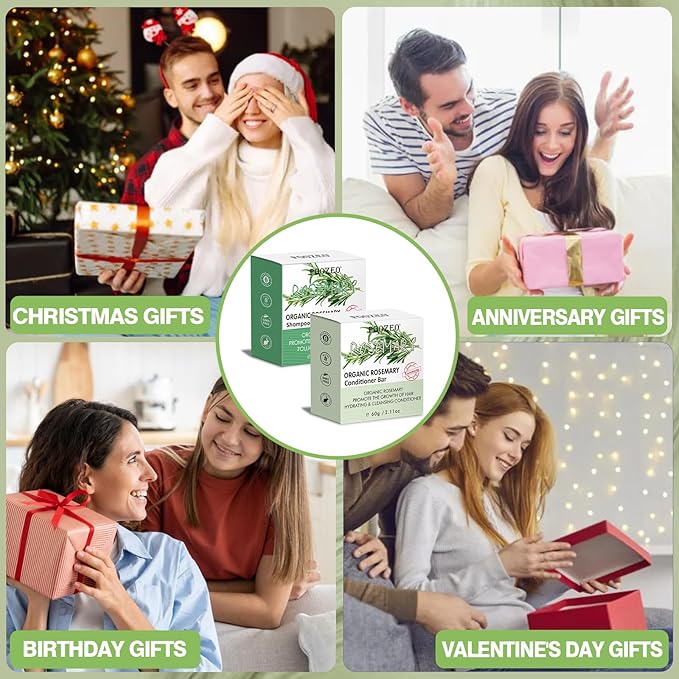 2 Pack Rosemary Shampoo Conditoner Bar Set,Thinning Hair-Volume Shampoo & Conditioner Bar for Men and Women,Hair Thickening & Regrowth Treatment,Hair Growth Soap for Anti-Hair Loss-FemmiqueWomen