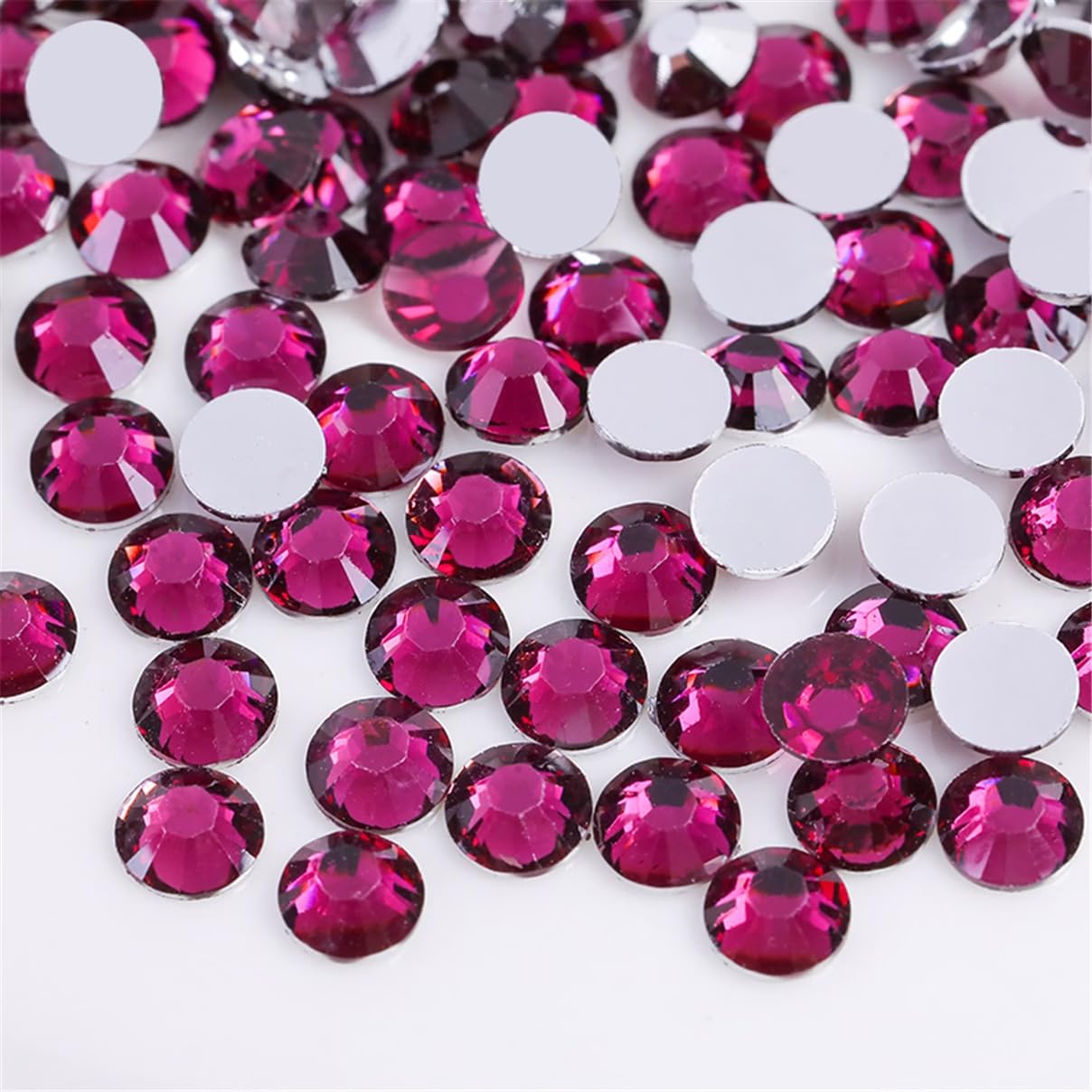1500 Pieces SS16 4mm Flatback Rhinestones Clear Glass Round Gems Crystals for Nail Art DIY Crafts Clothes Shoes Bags （Grape Purple）-FemmiqueWomen
