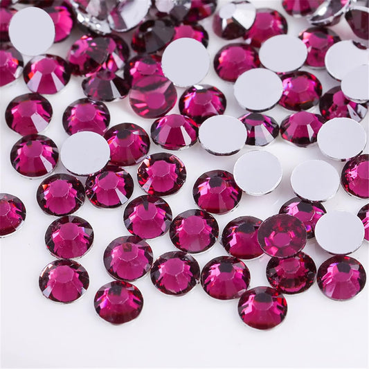 3000 Pieces SS12 3mm Flatback Rhinestones Clear Glass Round Gems Crystals for Nail Art DIY Crafts Clothes Shoes Bags （Grape Purple）-FemmiqueWomen
