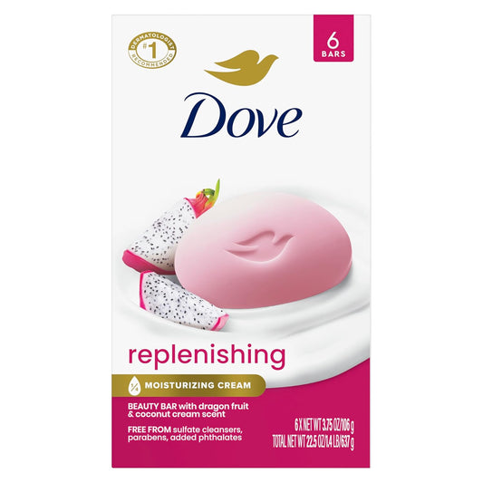 Dove Bar Soap 6 Count Dragon Fruit for Deep Nourishment for Calm, Replenished Skin 3.75 oz-FemmiqueWomen