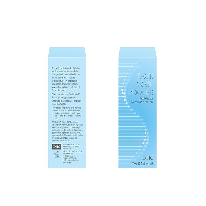 DHC Face Wash Powder, Luxurious Foaming Lather, Lightweight Powder Formula, Gently Exfoliates, Hydrating, Fragrance and Colorant Free, Ideal for All Skin Types, 1.7 oz. Net wt.-FemmiqueWomen