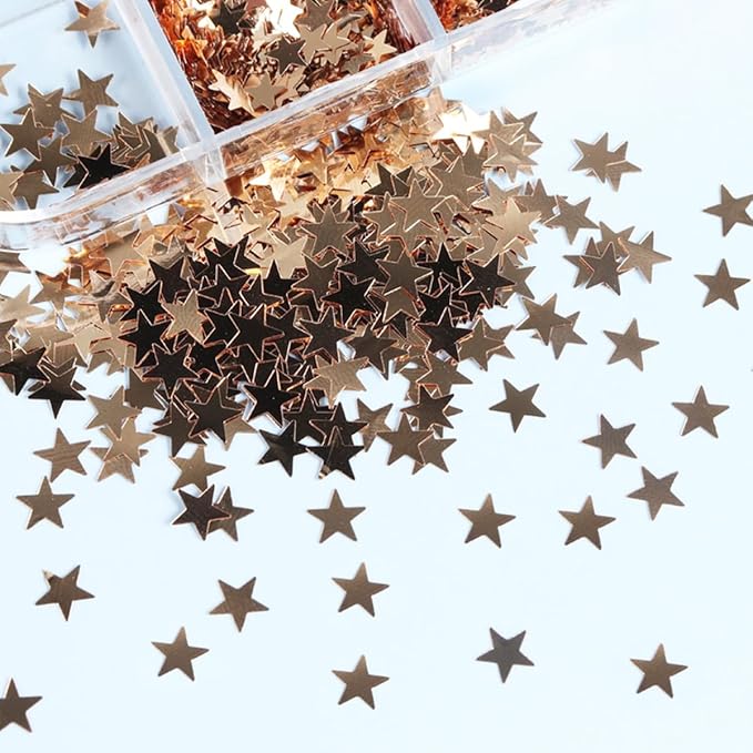 12 Grid July 4th Nail Art Glitter Sequins Independence Day Star Nail Decal Gold Glitter Flakes for Women-FemmiqueWomen