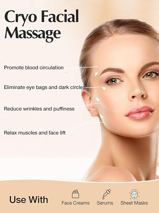 2-in-1 Gua Sha Cryo Sticks, Facial Skin Care Tools for Women Facial Massager, Unbreakable Stainless Steel Esthetician Supplies, Cooling Ice Globes Roller with Carry Case-FemmiqueWomen